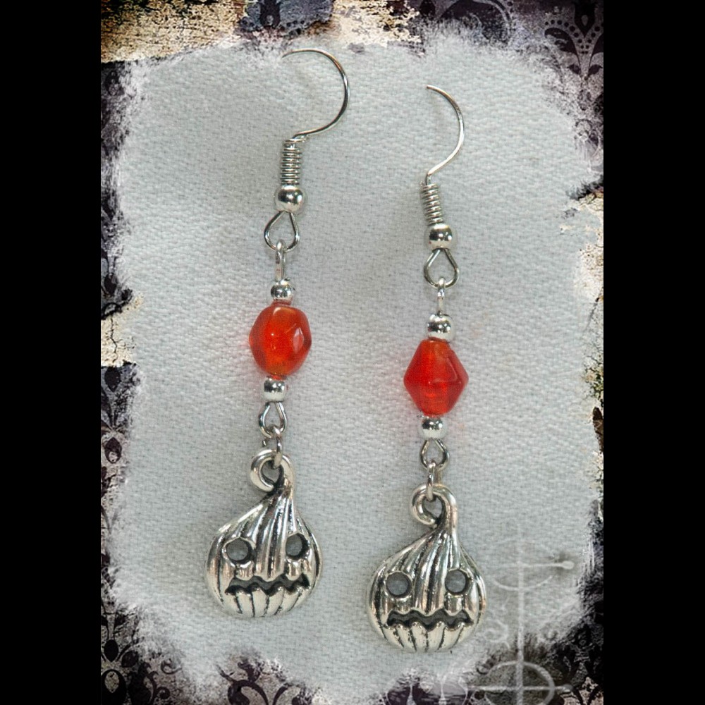 Boucles d'oreilles citrouille orange