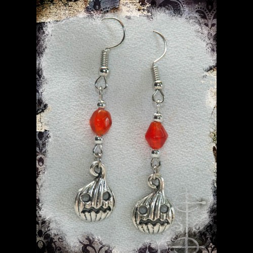 Boucles d'oreilles citrouille orange