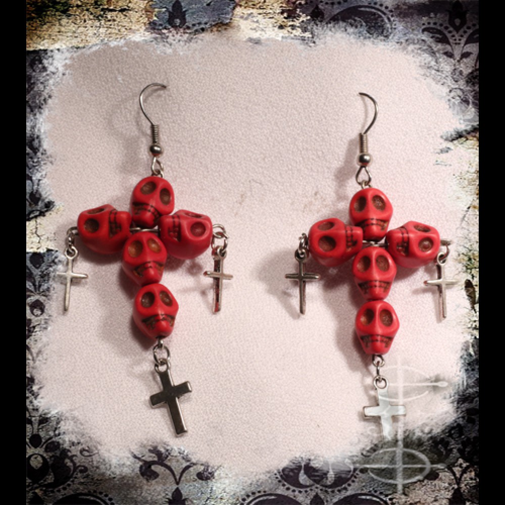 Boucles d'oreilles crânes mexicains